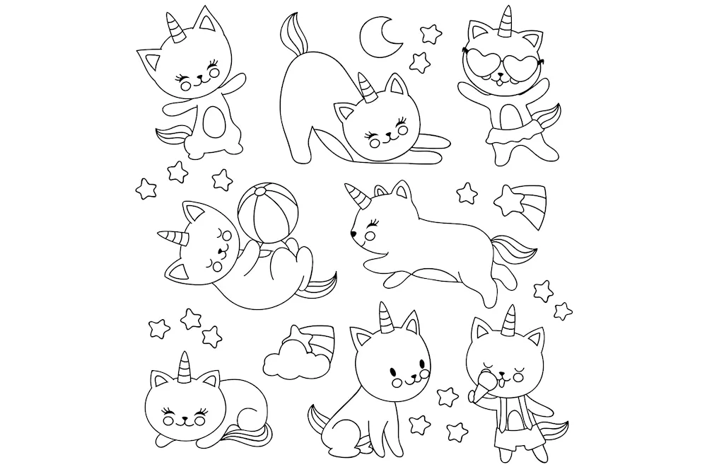 Colouring. Kitties