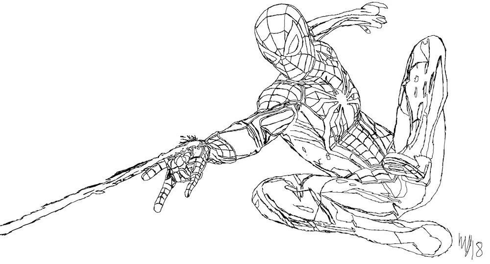 Colouring Tom Holland's spider man