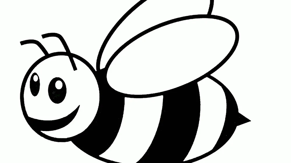 Beeee colouring for kids