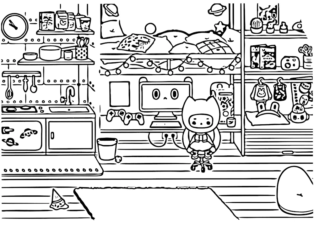 Side current colouring pages