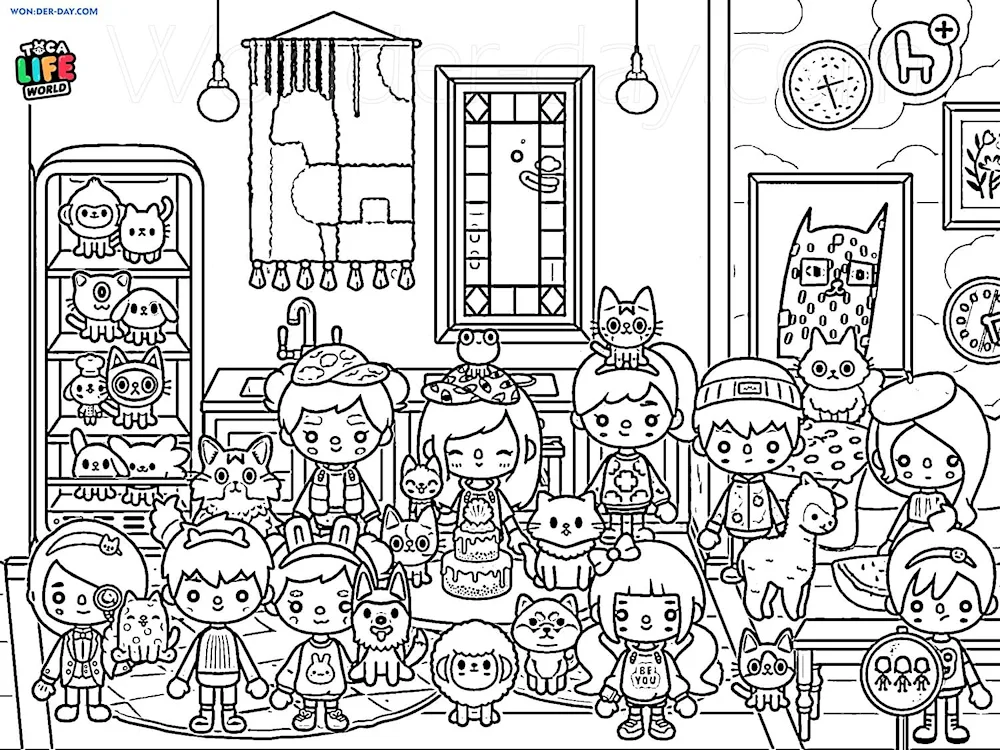 Side colouring pages