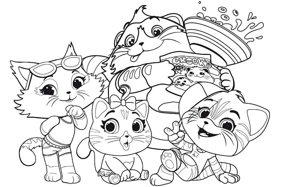 Colouring for girls kitties