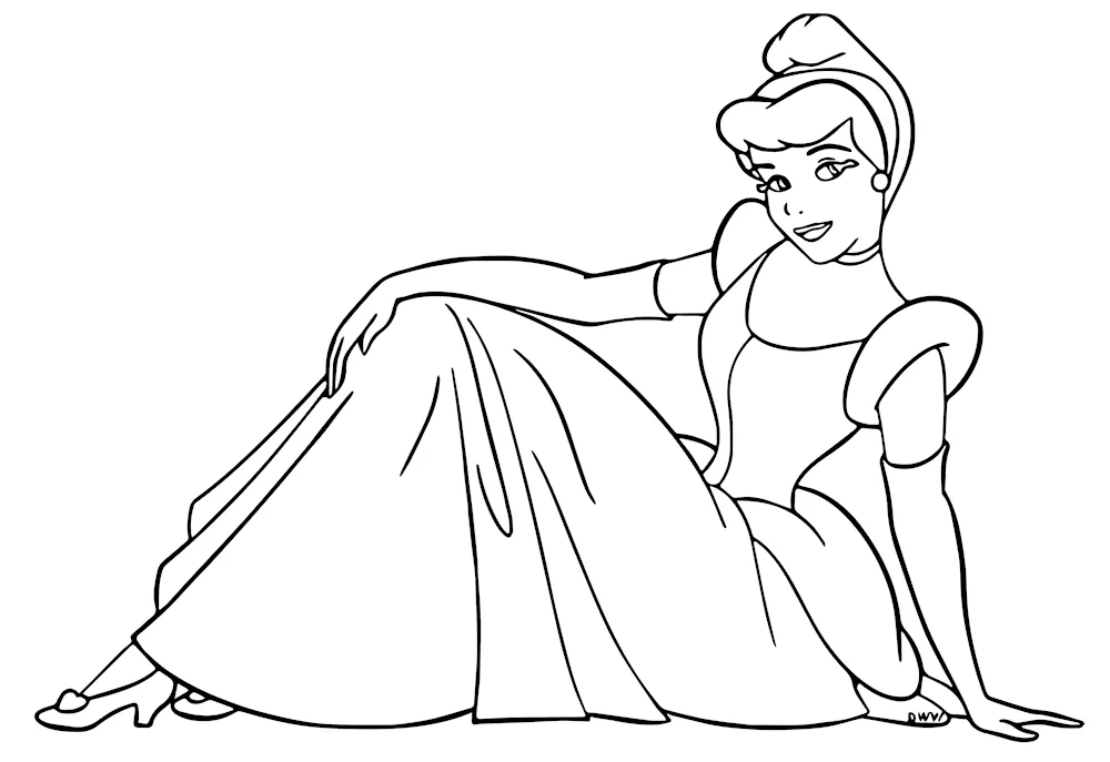Colouring. Cinderella
