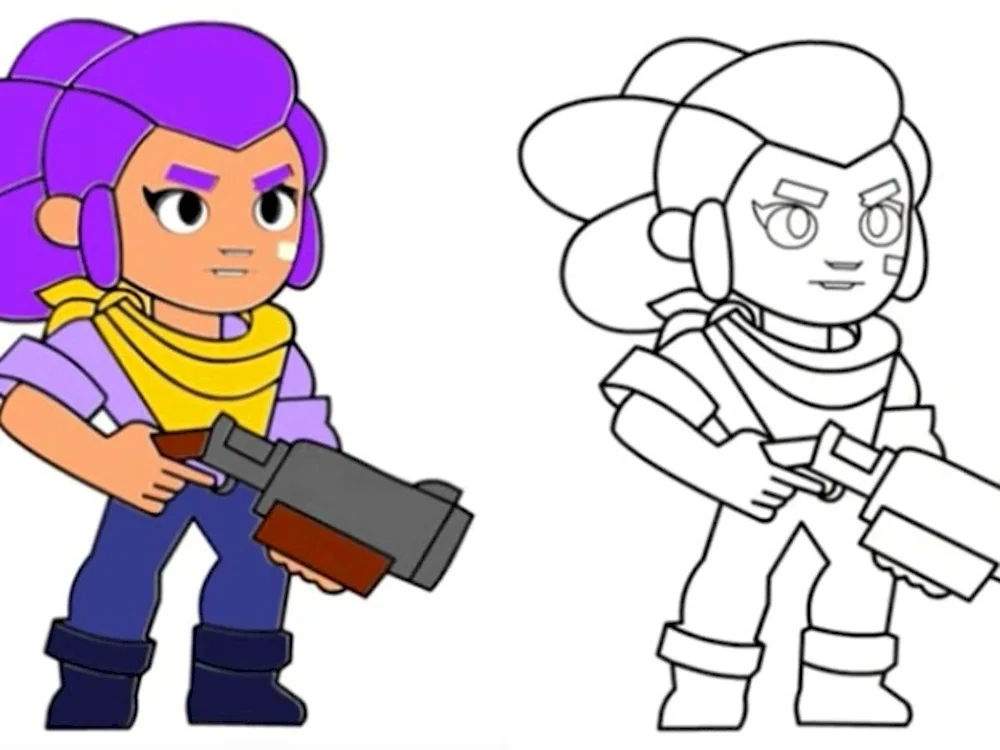 Brawl Stars colouring pages Shelley
