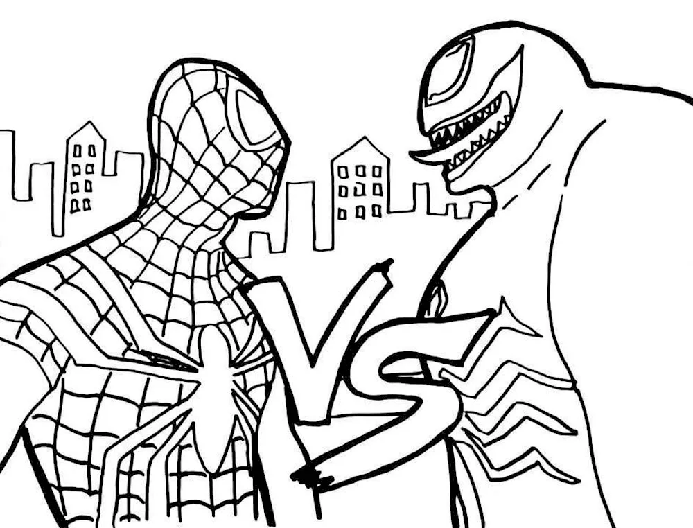 Colouring Spider-Man and Venom