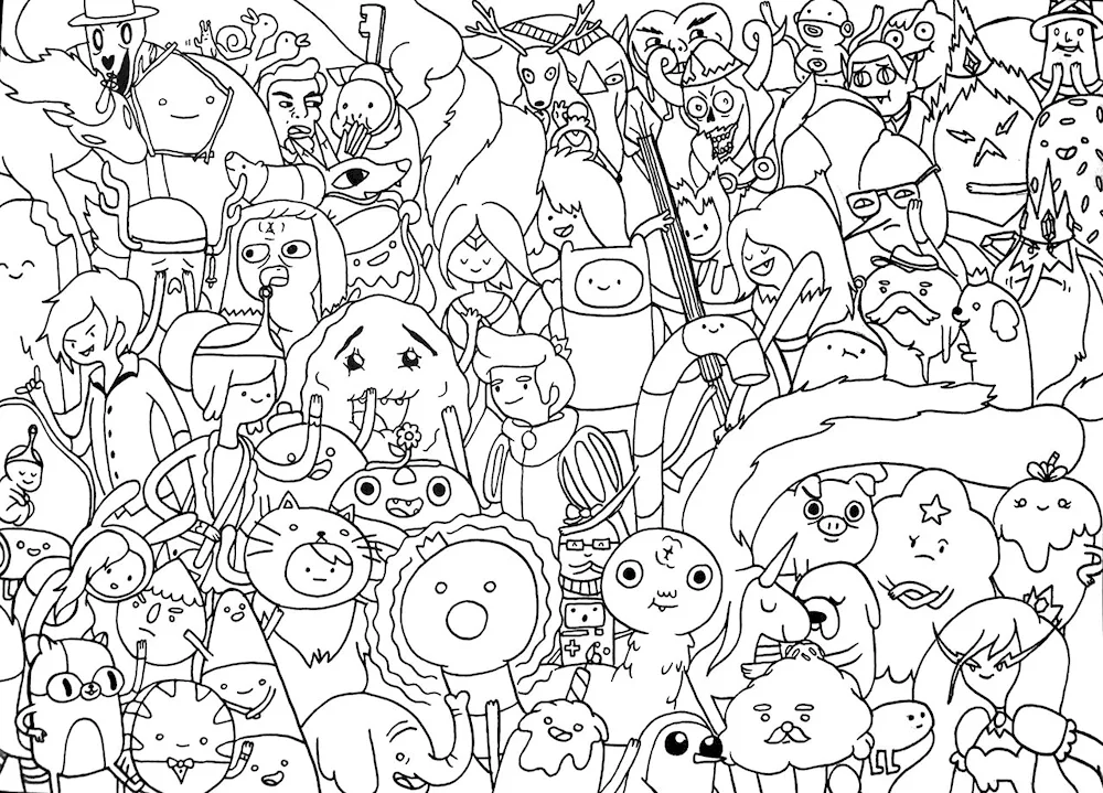 Adventure Time colouring pages
