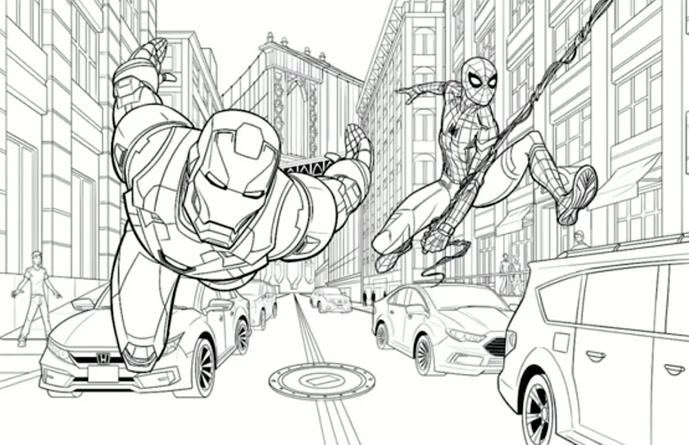 Marvel Avengers Spider-Man colouring book