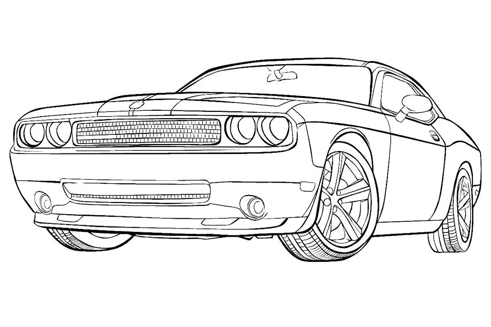 Colouring cars Dodge Challenger