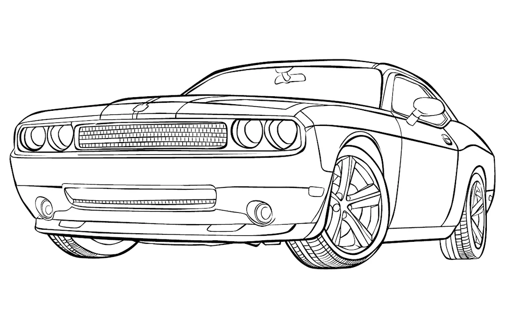 Colouring Dodge Challenger cars