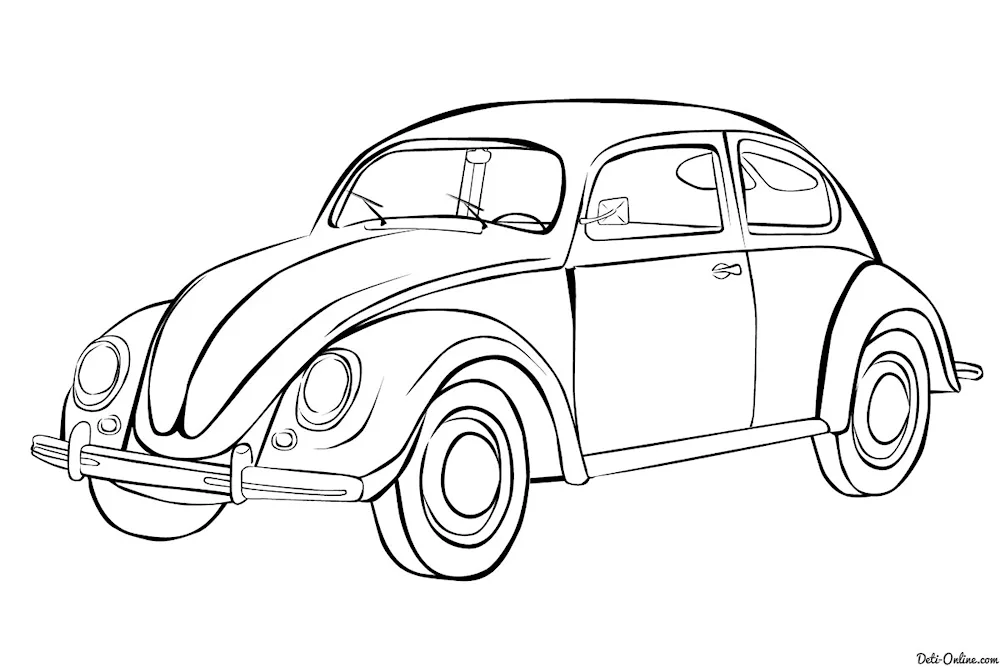 Colouring car Volkswagen Beetle