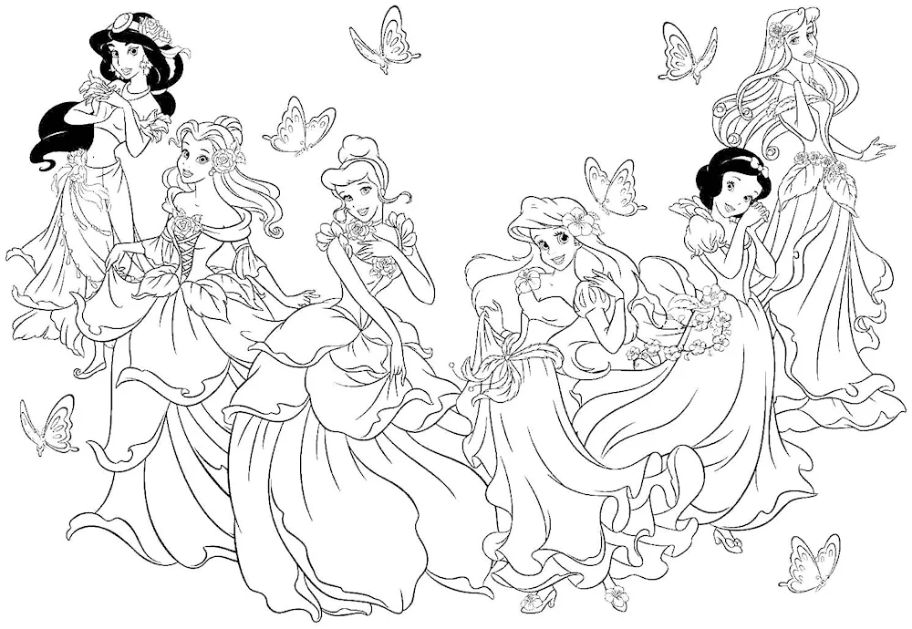 Disney princess colouring pages