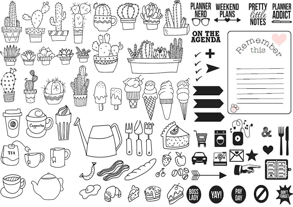 Colouring pages with stickers