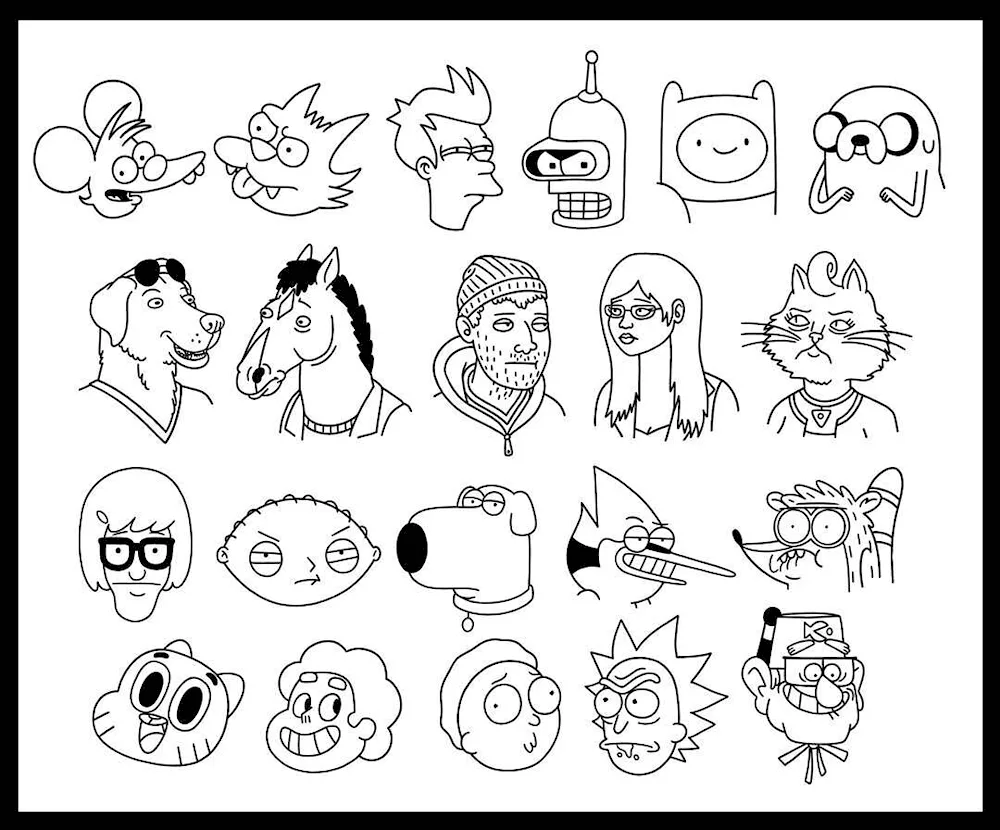 Stickers black and white
