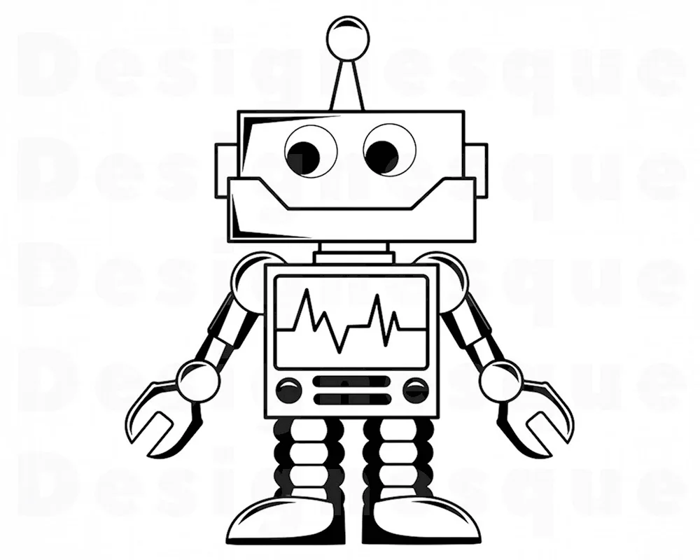Colouring pages. Robots