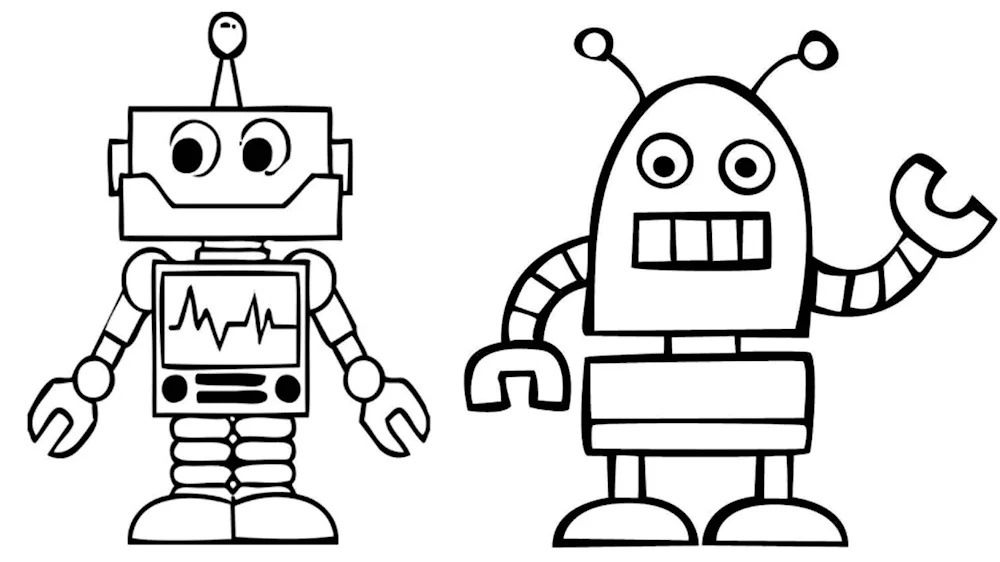 Robot Valli drawing in pencil