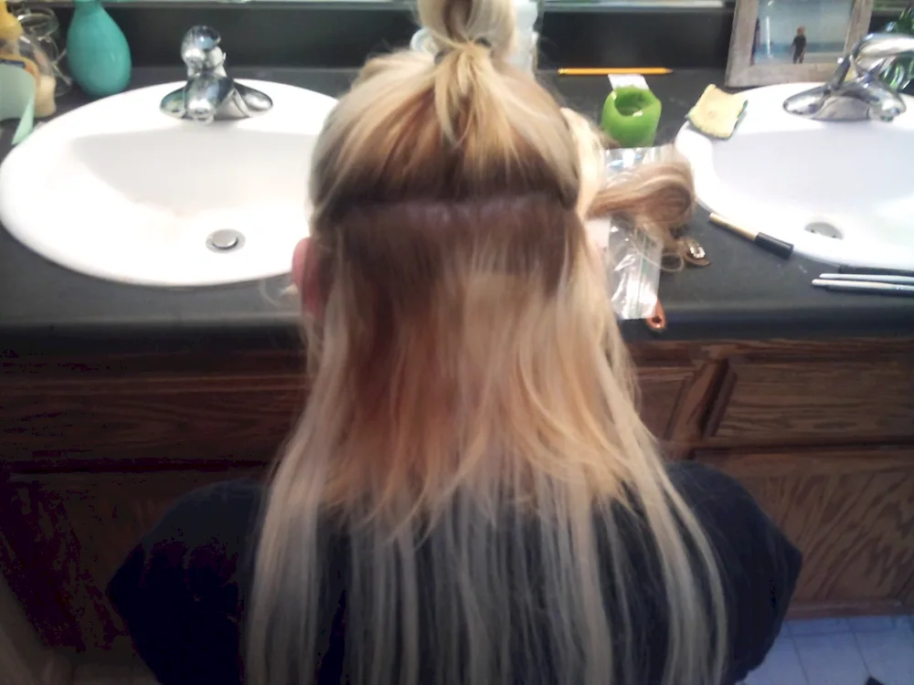 Black hair with white highlights