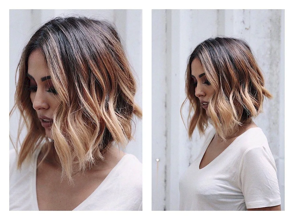 Dark to light hair extensions for short hair