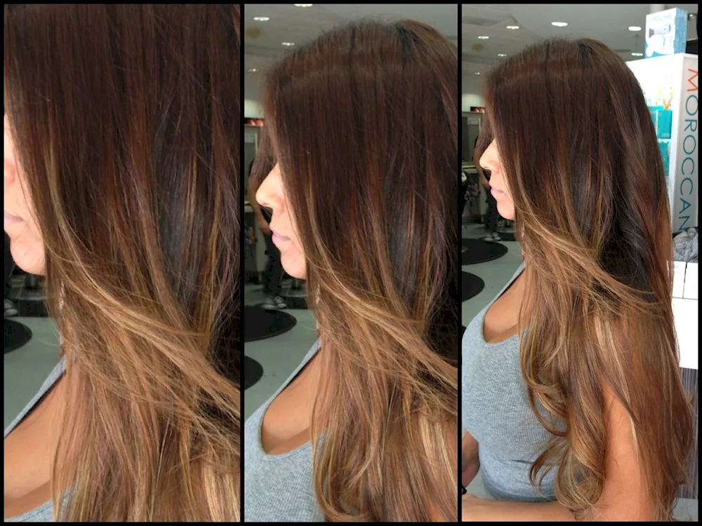 Stretch colour on chocolate hair