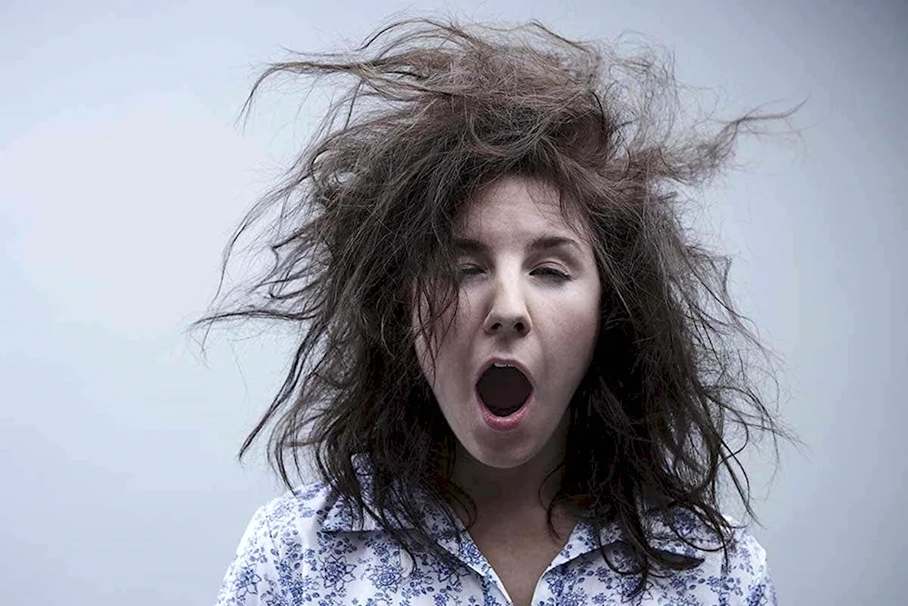 Girl girl with mussed hair