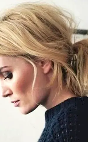 Messy bun hairstyle