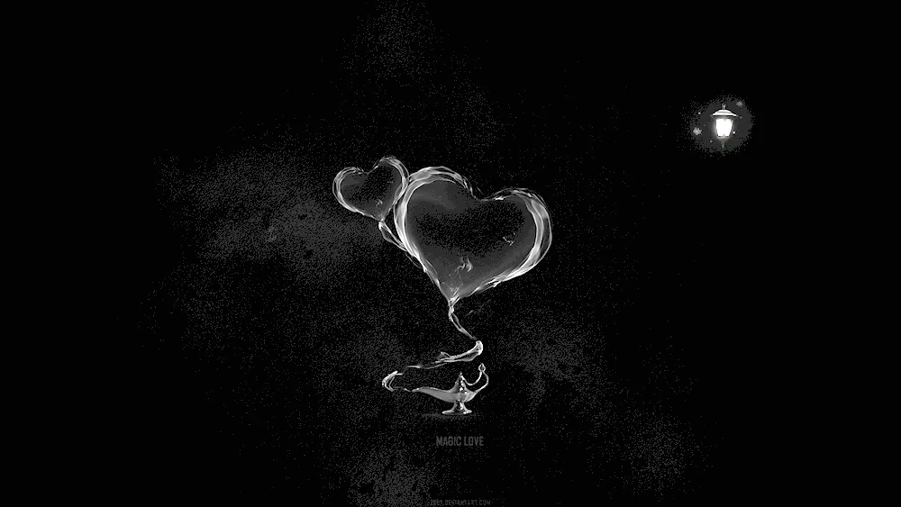 Broken hearts on black background