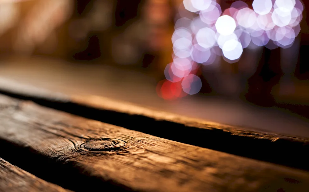 Wooden desk surface