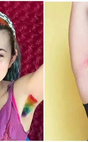 Colourful armpit hair