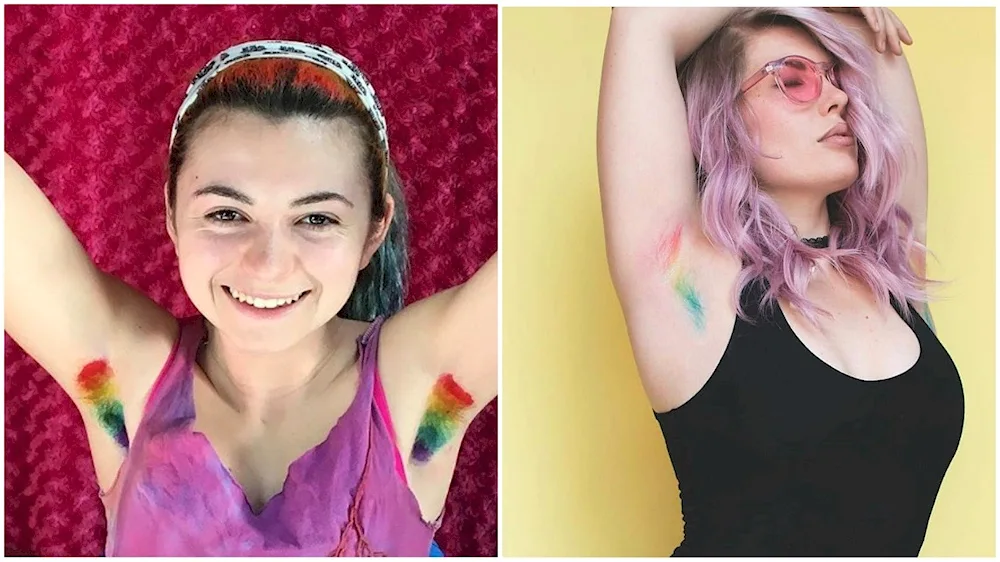 Colourful armpit hair