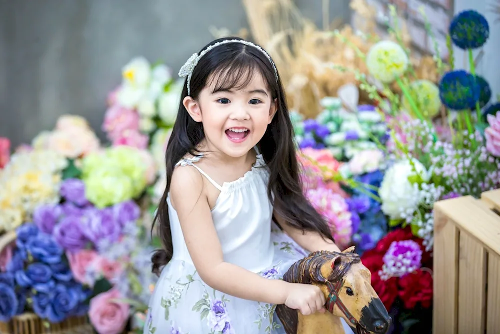 Girl with flowers