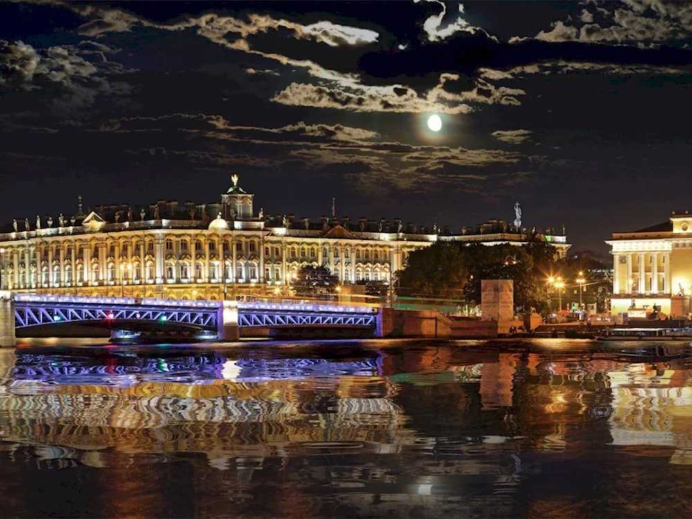 The Neva River Palace Bridge