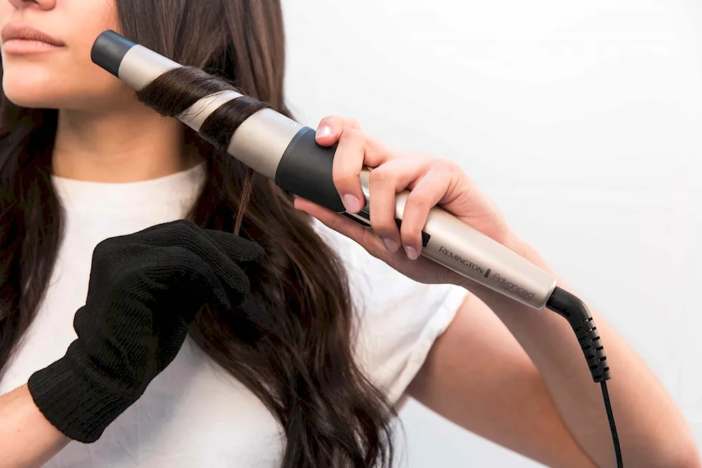 Hair styling with a curling iron