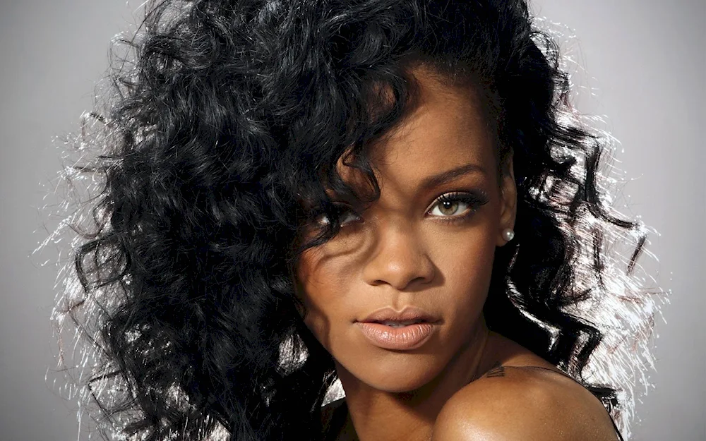 Rihanna. curly