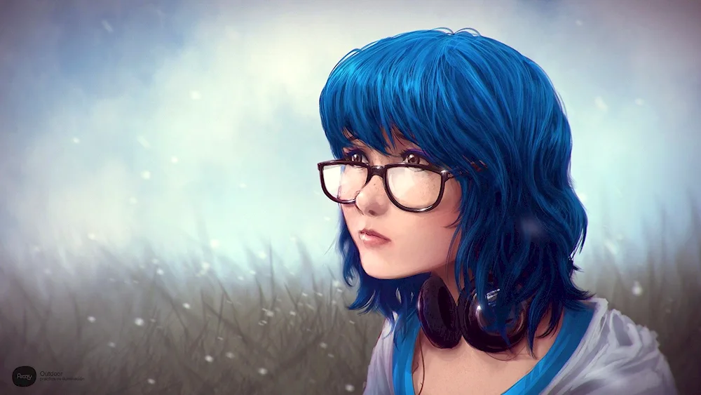 Rin blue-haired