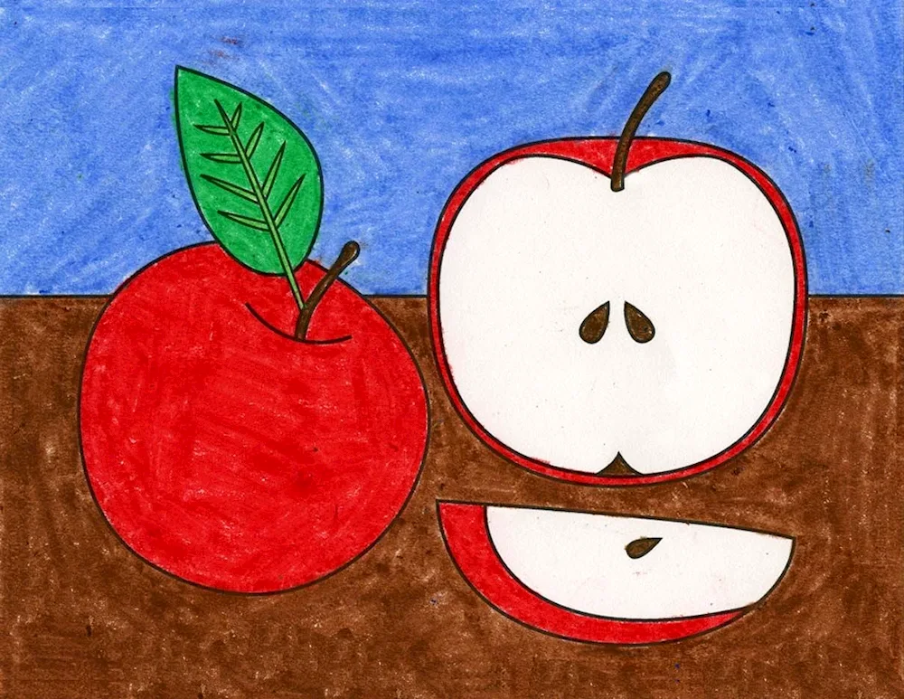 Drawing an apple for preschool