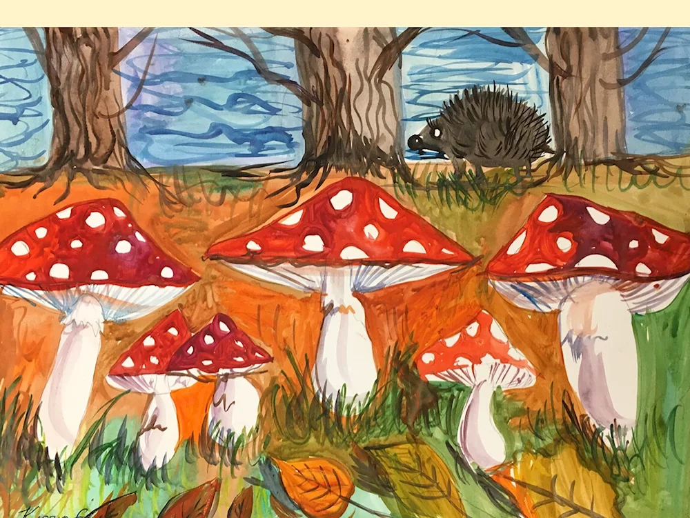 Mushroom watercolour by Susan Weller