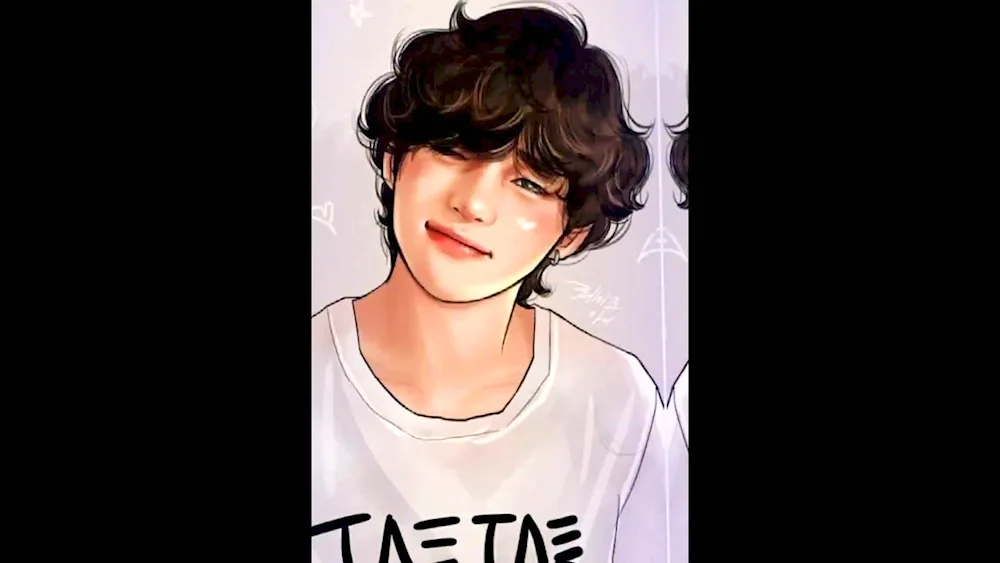 Drawings of BTS anime Taehyun