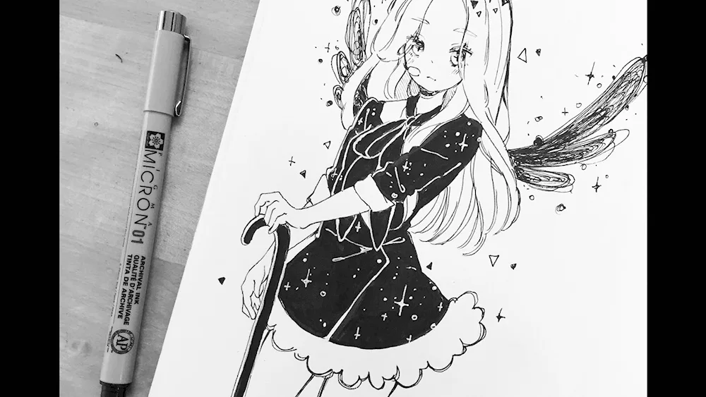 Black pen sketches
