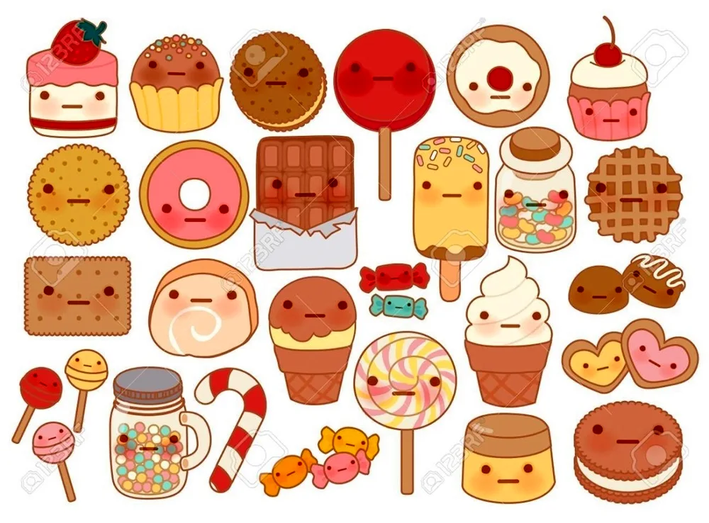 Doodles for drawing food easy