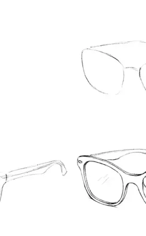 Drawings for sketching glasses