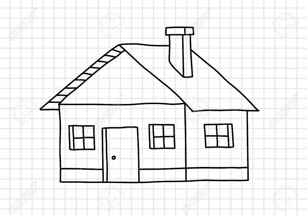 Russian hut drawing