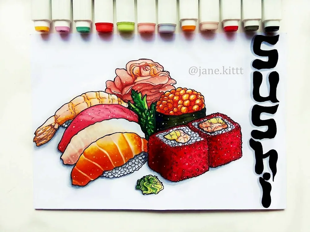 Sushi drawing