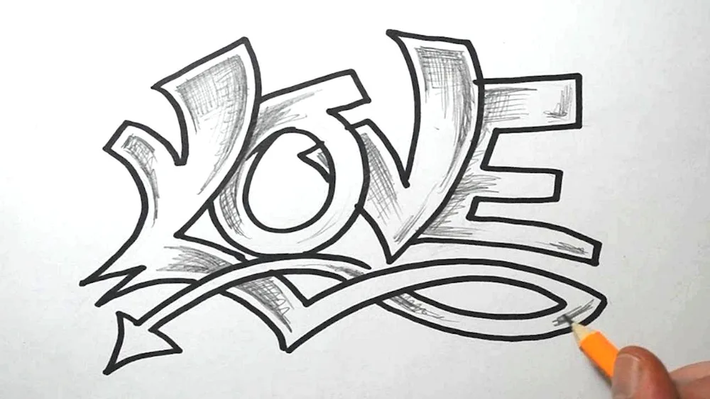 Graffiti pencil drawings
