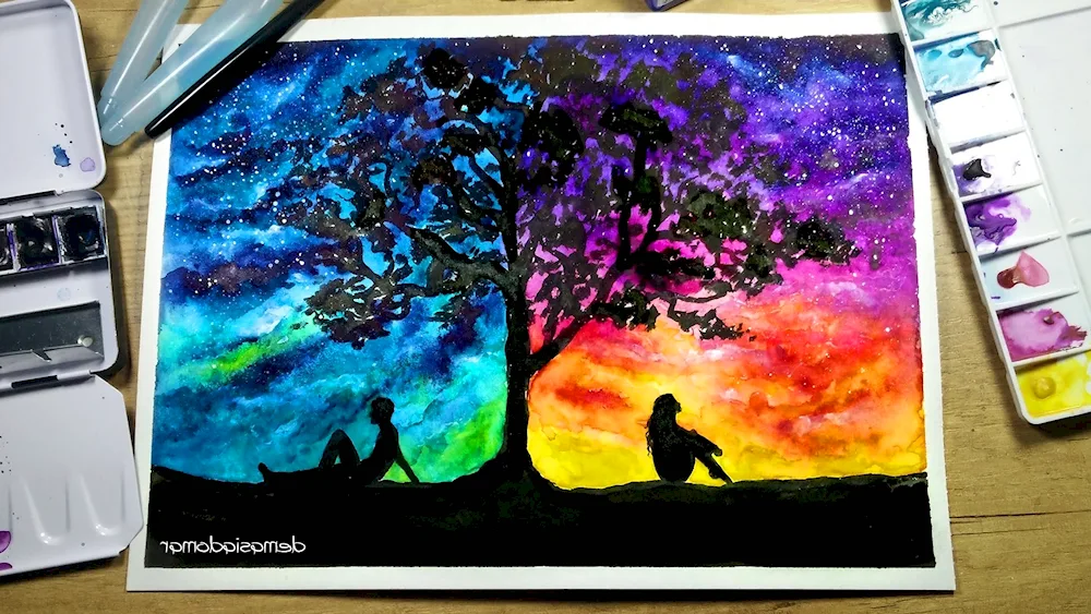 Paintings with paints