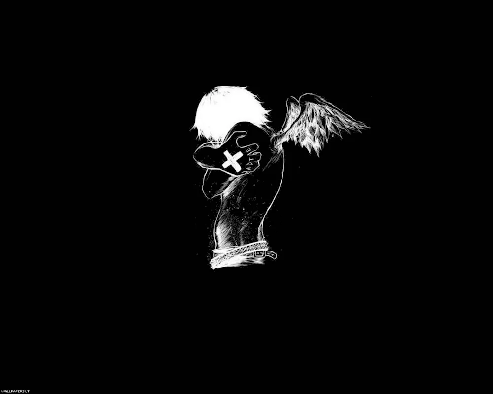 Female body on black background