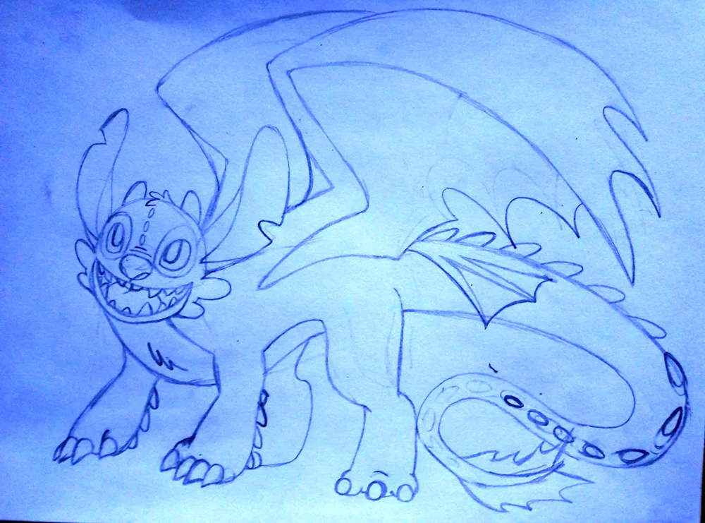 Drawing of Toothless