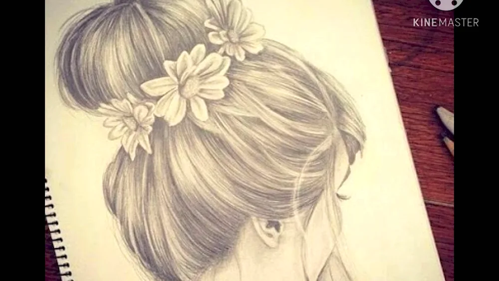 Girl pencil drawings
