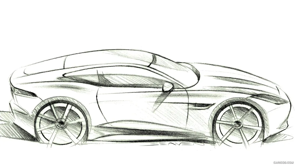 Car drawing in pencil
