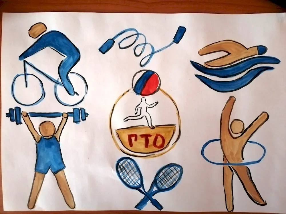 Healthy lifestyle drawing.