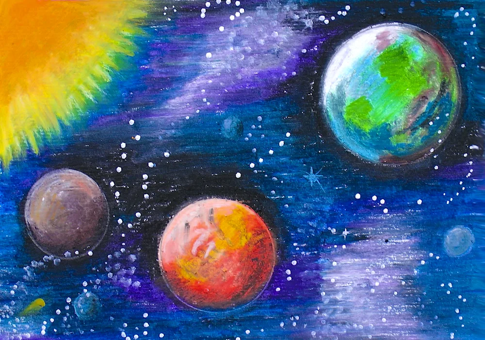 Space-themed drawing