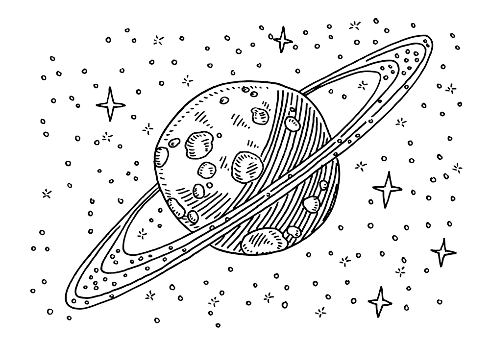Planets of the solar system drawing for children